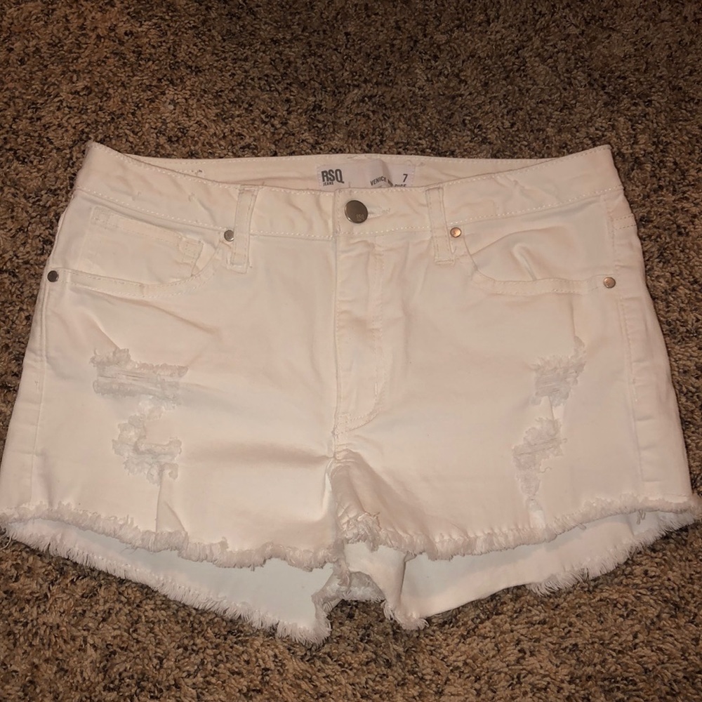 White Jean Shorts